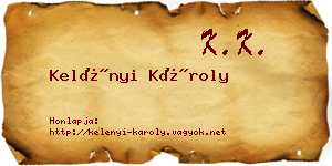 Kelényi Károly névjegykártya