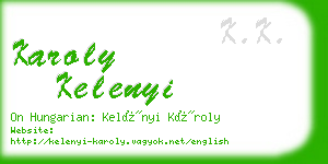 karoly kelenyi business card